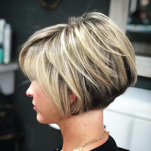 Two-Tone Stacked Pixie Bob Haircuts (Photo 8 of 20)