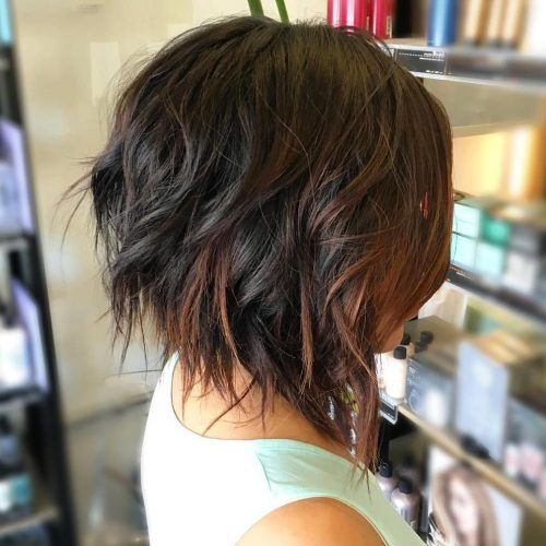 Sexy Tousled Wavy Bob For Brunettes (Photo 2 of 20)