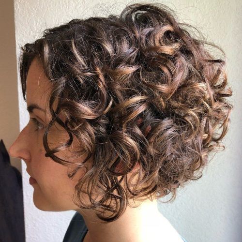 Short Curly Caramel-Brown Bob Hairstyles (Photo 5 of 20)