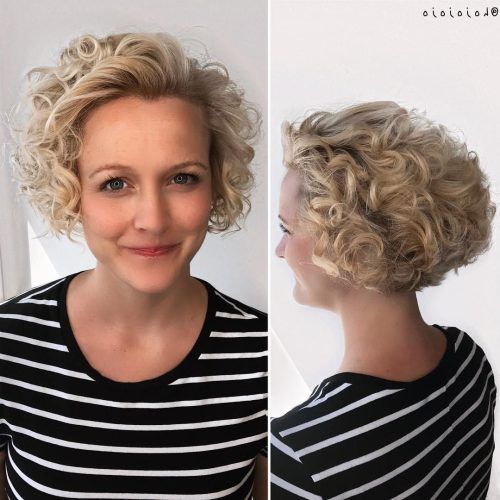 Nape-Length Blonde Curly Bob Hairstyles (Photo 2 of 20)