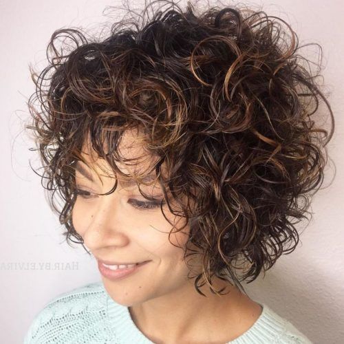 Black Wet Curly Bob Hairstyles With Subtle Highlights (Photo 2 of 20)