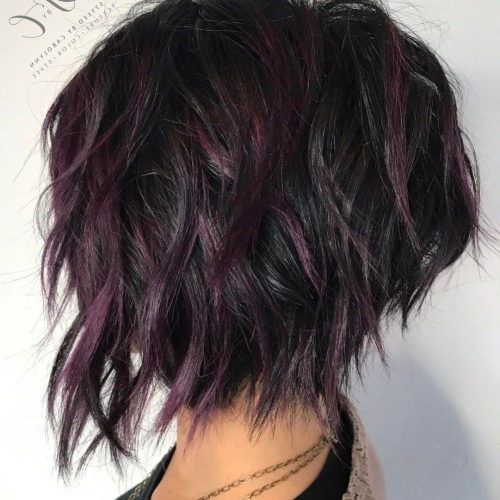 Short Shag Haircuts With Purple Highlights (Photo 1 of 20)