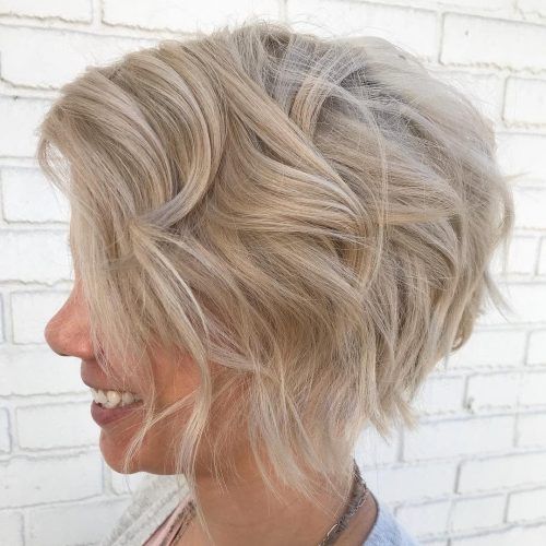 Sophisticated Wavy Ash-Blonde Pixie Bob Hairstyles (Photo 1 of 20)