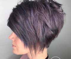2024 Latest Dusty Lavender Short Shag Haircuts