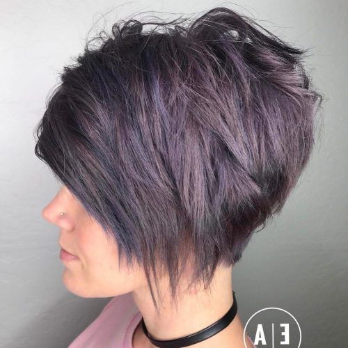 Dusty Lavender Short Shag Haircuts (Photo 1 of 20)