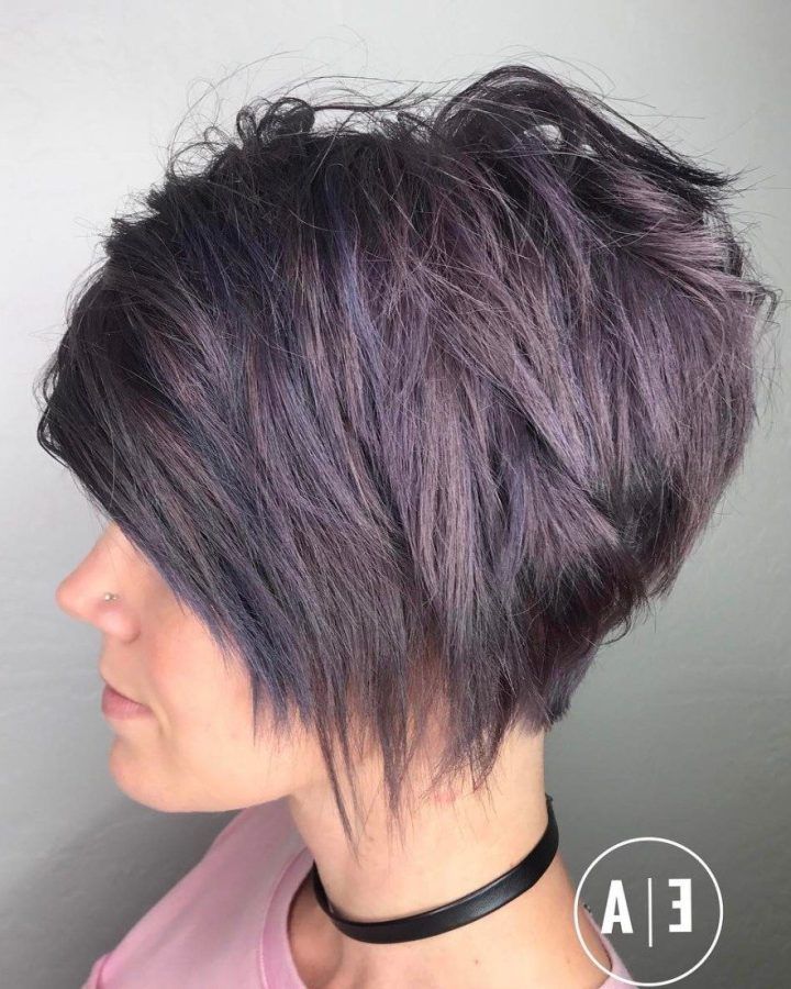 2024 Latest Dusty Lavender Short Shag Haircuts