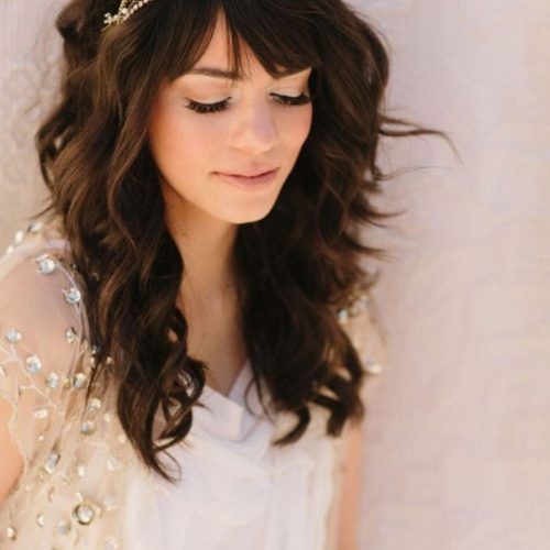 Wedding Hairstyles For Long Hair With Bangs (Photo 3 of 15)