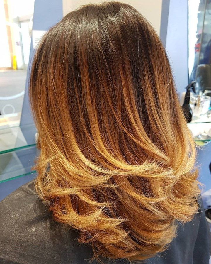 2024 Popular Medium Haircuts with Fiery Ombre Layers