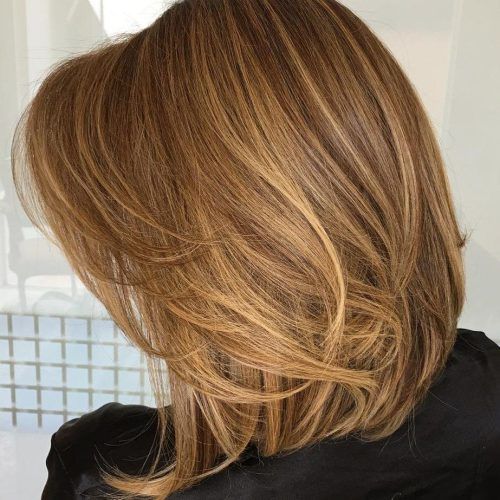 Caramel Lob Hairstyles With Delicate Layers (Photo 1 of 20)
