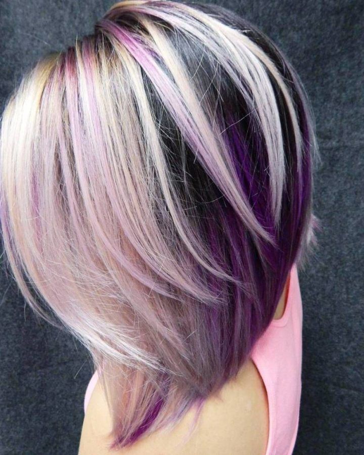 20 Collection of Medium Angled Purple Bob Hairstyles