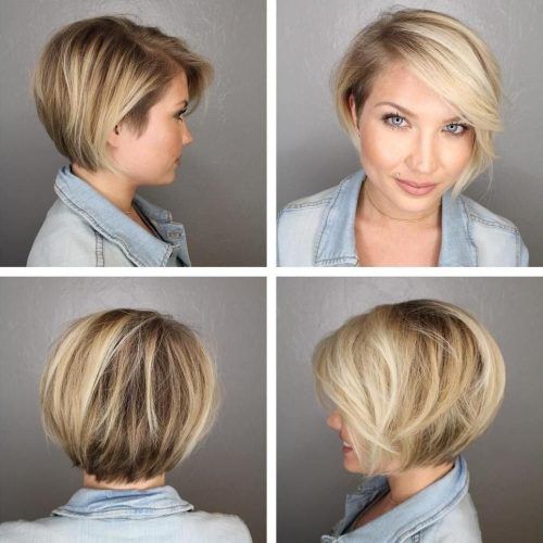 Side-Parted Blonde Balayage Pixie Hairstyles (Photo 19 of 20)
