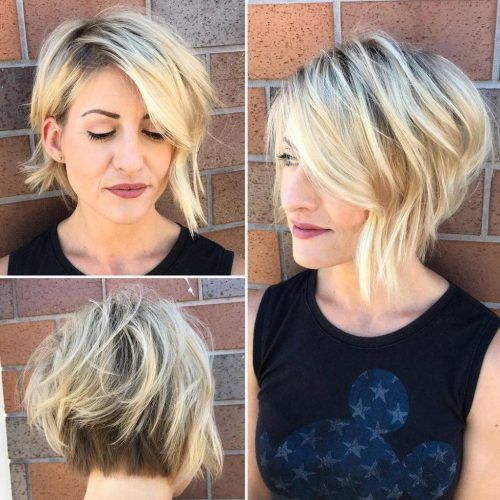 Very Short Stacked Bob Hairstyles With Messy Finish (Photo 1 of 20)