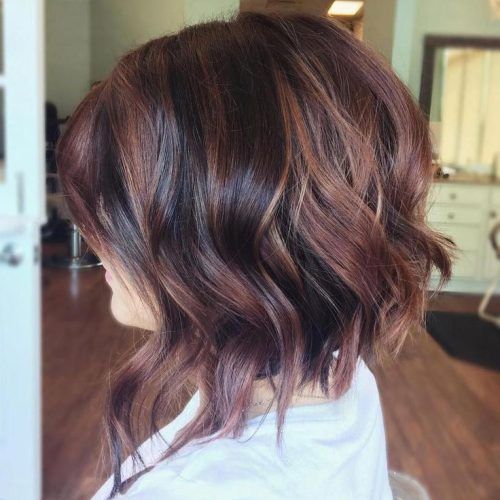 Brunette To Mauve Ombre Hairstyles For Long Wavy Bob (Photo 11 of 20)