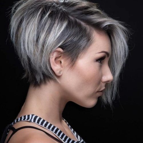 Stacked Pixie-Bob Haircuts With Long Bangs (Photo 1 of 15)
