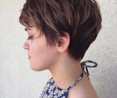 15 Best Collection of Brunette Pixie with Feathered Layers
