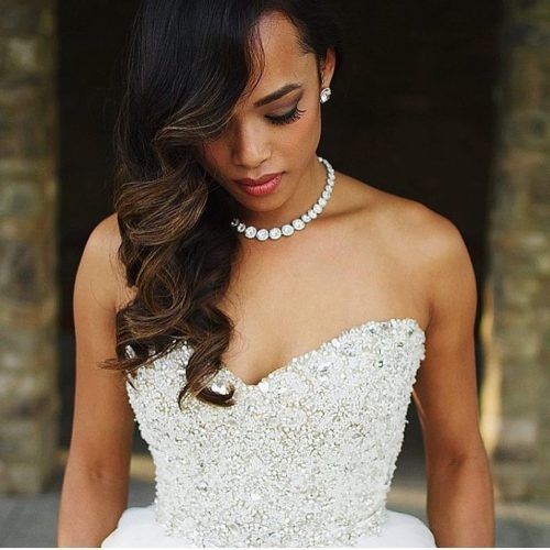 Over One Shoulder Wedding Hairstyles (Photo 8 of 15)