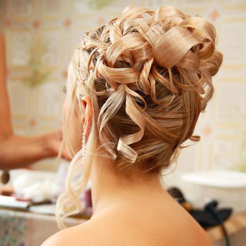 Embellished Caramel Blonde Chignon Bridal Hairstyles (Photo 16 of 20)