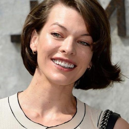 Milla Jovovich Curly Short Cropped Bob Hairstyles (Photo 7 of 15)