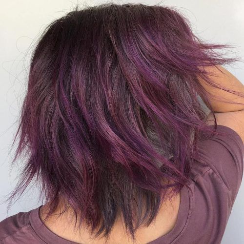 Purple Medium Hairstyles (Photo 3 of 20)