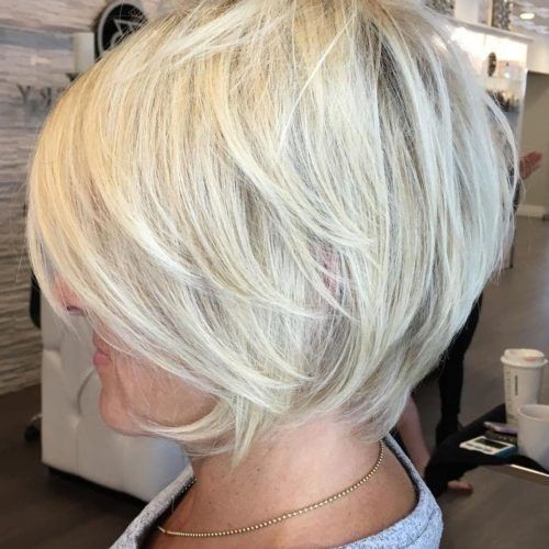 Side Parted White Blonde Pixie Bob Haircuts (Photo 9 of 20)