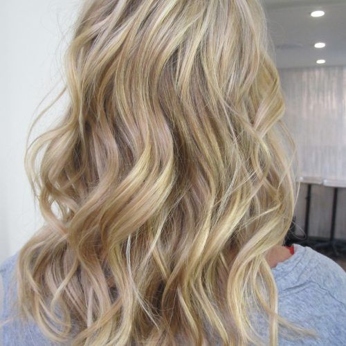 Beachy Waves Hairstyles With Blonde Highlights (Photo 6 of 20)