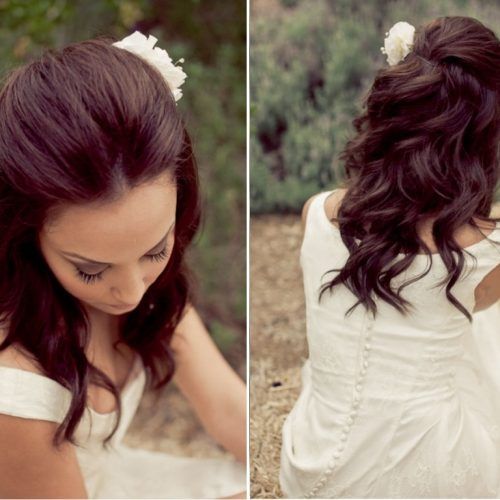 Half Up Half Down With Flower Wedding Hairstyles (Photo 8 of 15)