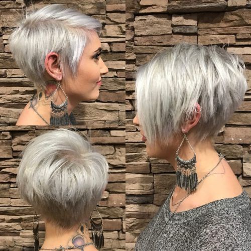 Side-Parted Silver Pixie-Bob Hairstyles (Photo 15 of 20)