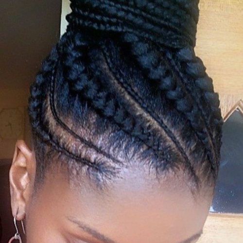 African Cornrows Updo Hairstyles (Photo 9 of 15)