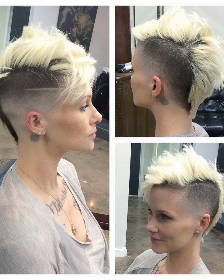 20 Best Platinum Mohawk Hairstyles with Geometric Designs