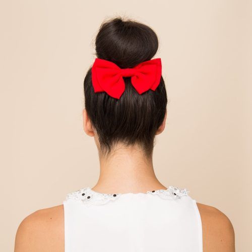 Classic Updo With A Bow (Photo 4 of 15)