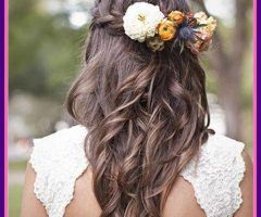 15 Best Collection of Long Wedding Hairstyles with Flowers in Hair