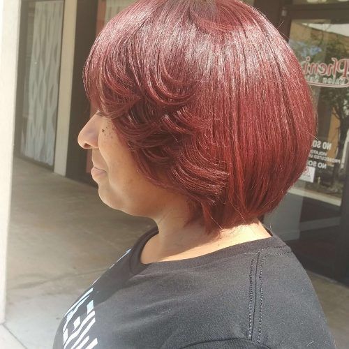 Pageboy Maroon Red Pixie Haircuts (Photo 12 of 20)