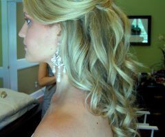 20 Best Collection of Loose Curly Half Updo Wedding Hairstyles with Bouffant