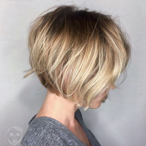 Short Ruffled Hairstyles With Blonde Highlights (Photo 7 of 20)