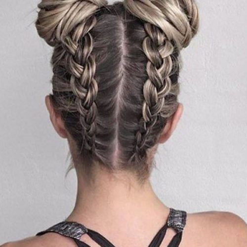 Braided Space Buns Updo Hairstyles (Photo 14 of 20)