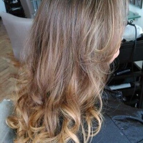 Golden Blonde Balayage On Long Curls Hairstyles (Photo 15 of 20)