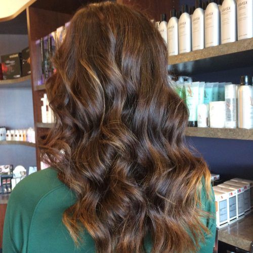 Golden Blonde Balayage On Long Curls Hairstyles (Photo 12 of 20)