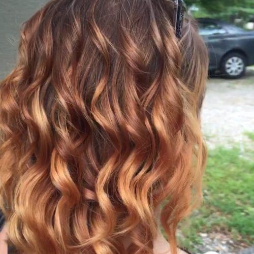 Long Dark Brown Curls Hairstyles With Strawberry Blonde Accents (Photo 12 of 20)