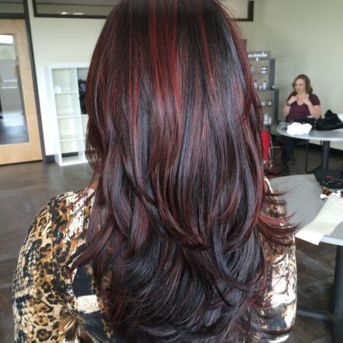 Medium Hairstyles With Red Highlights (Photo 5 of 20)