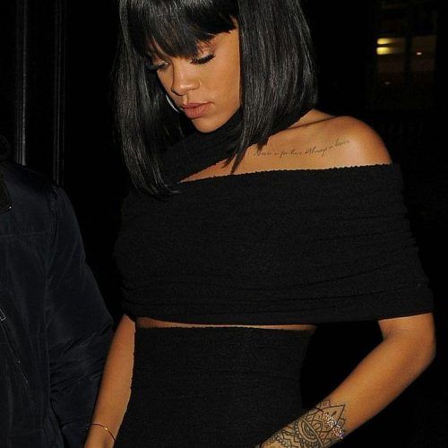 Rihanna Shoulder Length Bob Hairstyles (Photo 13 of 15)
