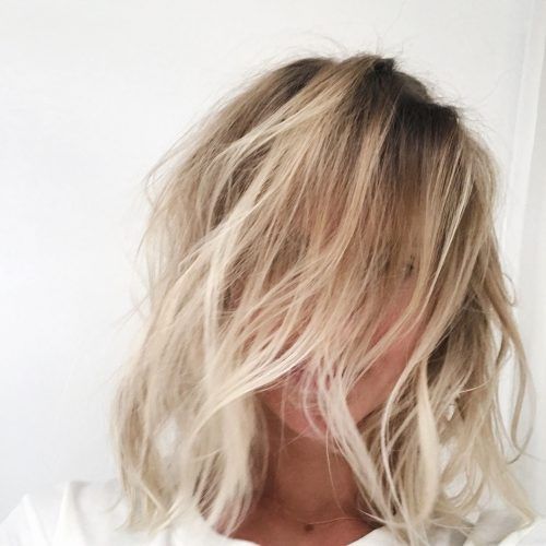 Tousled Beach Babe Lob Blonde Hairstyles (Photo 9 of 20)