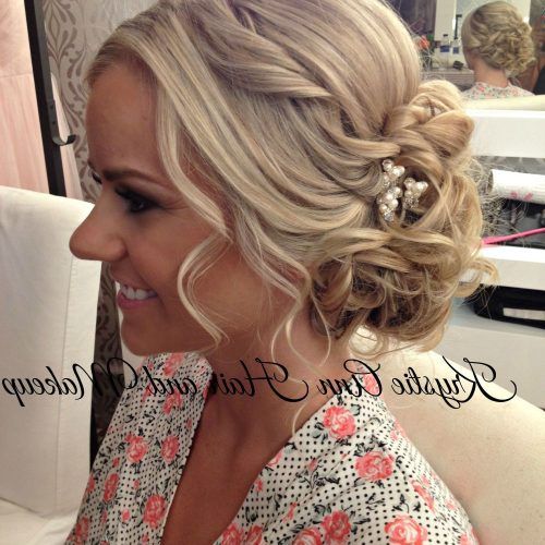 Embellished Caramel Blonde Chignon Bridal Hairstyles (Photo 12 of 20)