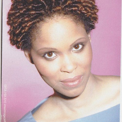 Dark Red Highlighted Finger Coils Hairstyles (Photo 6 of 20)