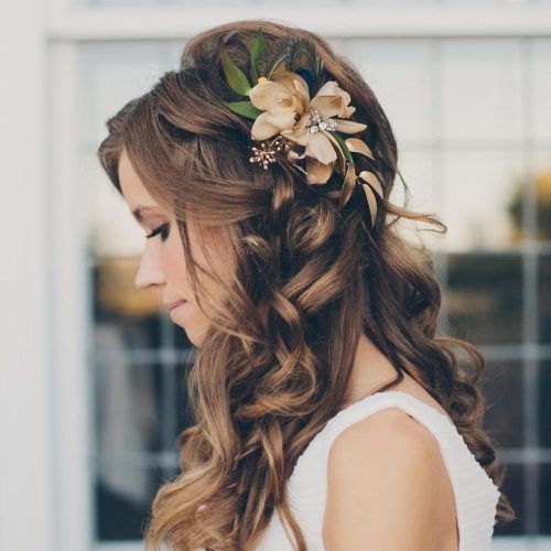 Wedding Hairstyles For Long Hair Down With Flowers (Photo 2 of 15)