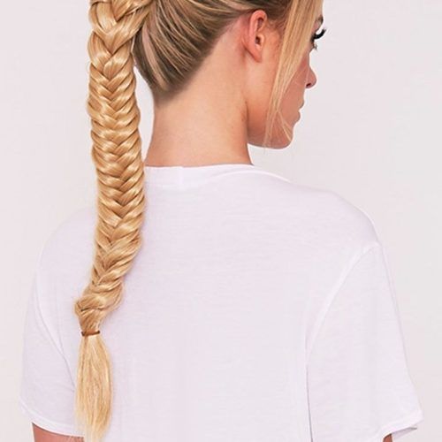 Fishtail Ponytails With Hair Extensions (Photo 14 of 20)