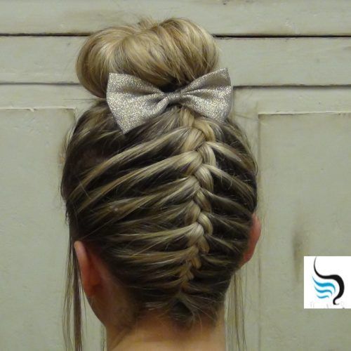 Two French Braid Hairstyles With A Sock Bun (Photo 5 of 15)