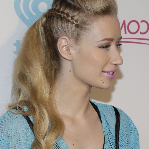 Curly Pony Hairstyles With A Braided Pompadour (Photo 7 of 20)