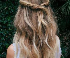 15 Photos Long Hairstyles Half Pulled Back