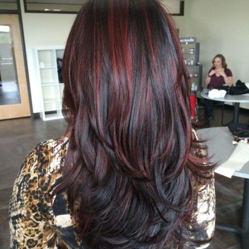 Long Hairstyles Red Highlights (Photo 1 of 15)