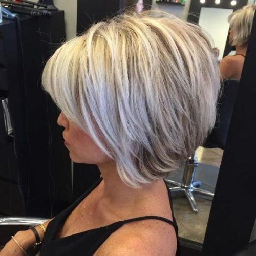 2018 Inverted Bob Hairstyles For Fine Hair for Side View Of Chic Short Straight Bob Hairstyle - Hairstyles Weekly (Photo 125 of 292)